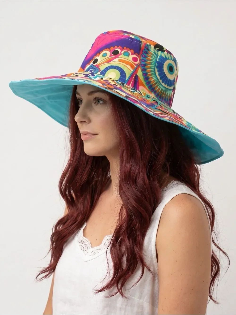 Wide Brim Reversible Summer Sun Hat OS